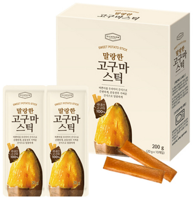 RichFarm Nuts 地瓜點心條 10包入, 1盒, 200g