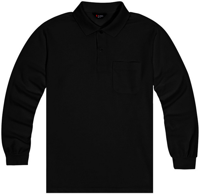 유니렉스 남녀공용 30수 긴팔 포켓 카라 티셔츠