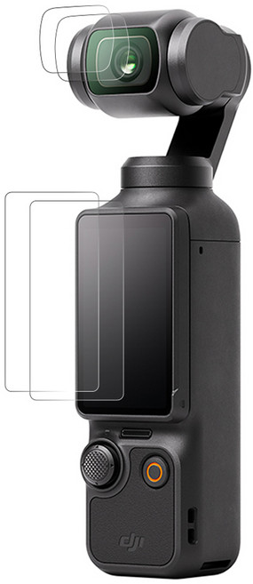 스페이스쉴드 DJI 오즈모 포켓3 호환 렌즈 강화유리필름 2종 x 2p 세트, 1세트