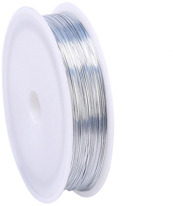 코히모 와이어 DIY 수공예 컬러 철사 0.4mm x 50m 3W275, 5개, 실버