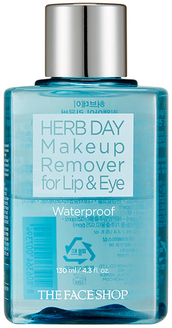 더페이스샵 허브 데이 립앤아이 메이크업 리무버 워터프루프, 130ml, 1개
