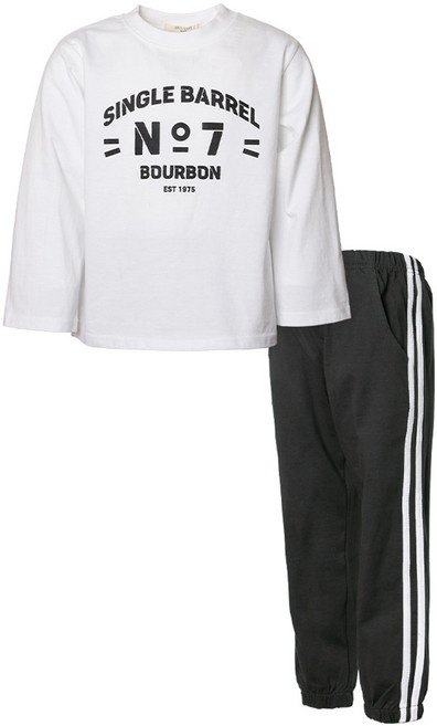 유라비 아동용 긴팔 티셔츠 + 라인 팬츠 세트