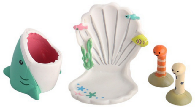 지오투 바다세상 어항 장식 피규어 4종 세트, 1세트