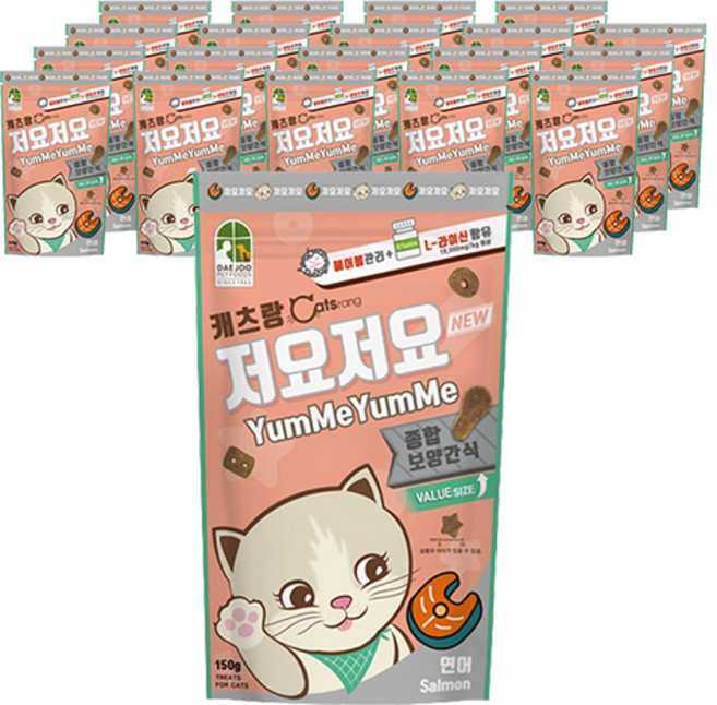 캐츠랑 저요저요 고양이 보양간식, 연어, 150g, 20개