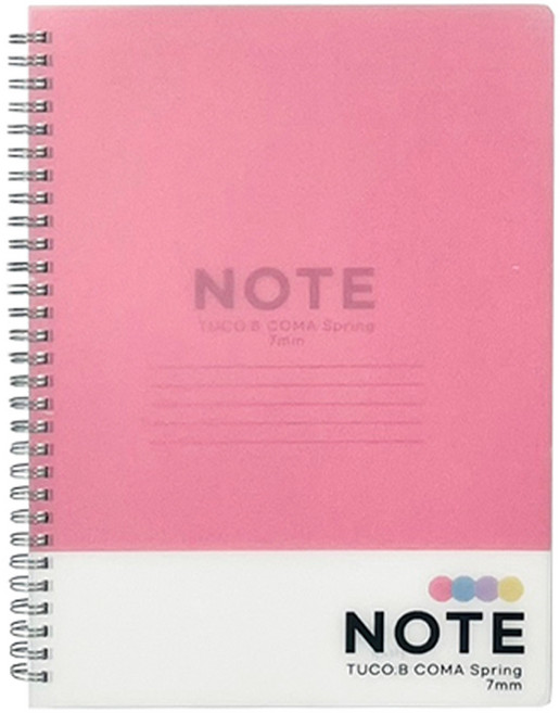 투코비 코마 PP 스프링 노트 96매, 핑크, 1개