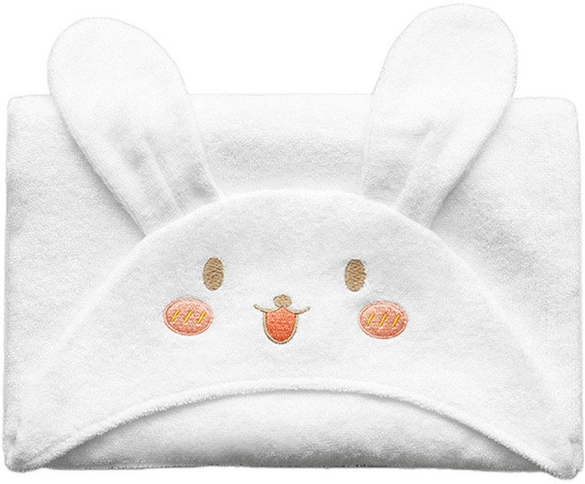 맘스네이처 유아용 대나무 캐릭터 후드 타올 S 310g, 레니 화이트, 1개