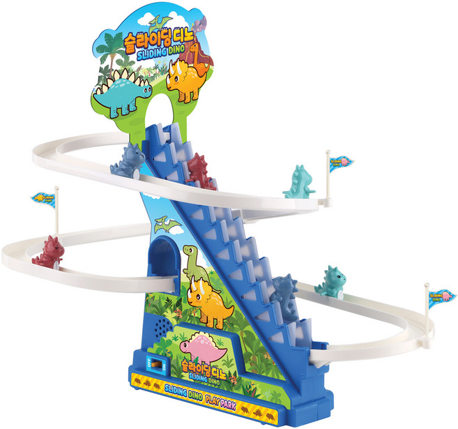 디럭스 슬라이딩 디노 트랙 작동완구, 혼합색상, 1개