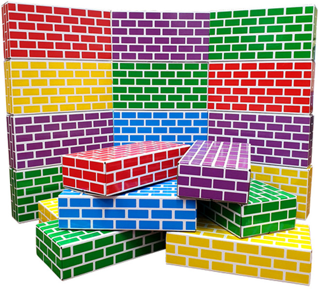 나우에듀 컬러 종이벽돌 세트 50p, 빨강 + 노랑 + 초록 + 파랑 + 보라, 1세트
