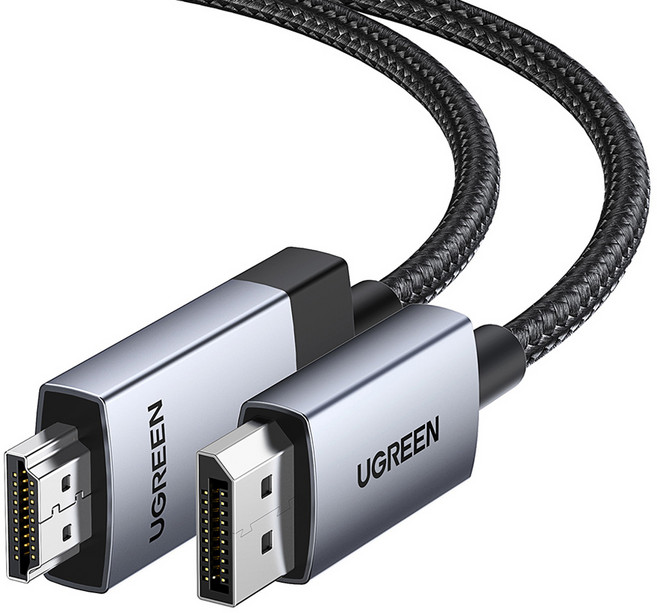 유그린 DP타입-HDMI타입 프리미엄 4K 60Hz 미러링 케이블, 2m, 혼합색상, 1개