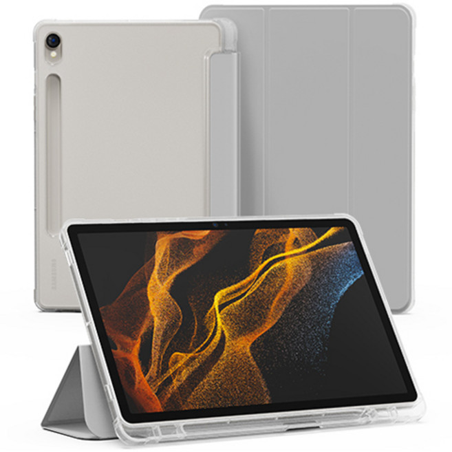 신지모루 클리어 펜슬 수납 태블릿PC 케이스, 웜 그레이, 1개