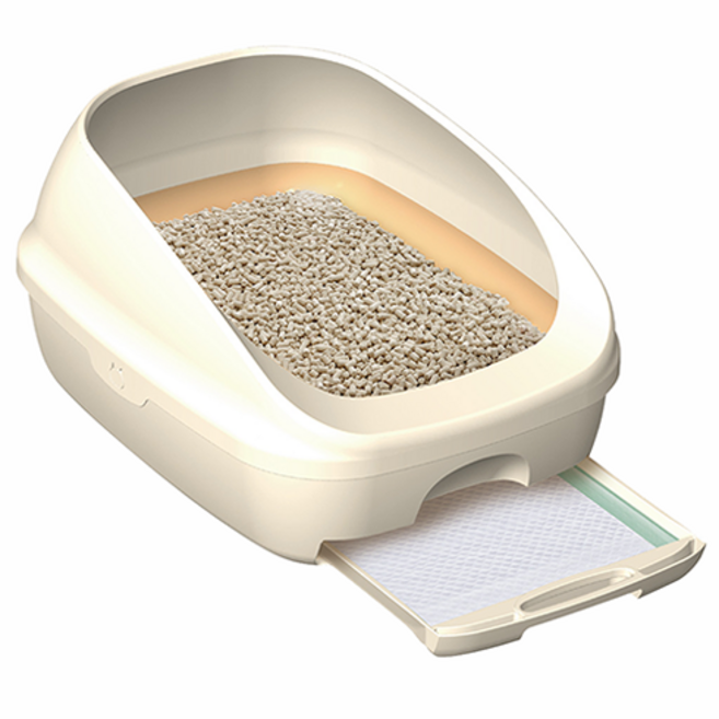 유니참데오토일렛 감자 & 사막화 Zero 고양이 화장실 오픈형, 혼합색상, 1개