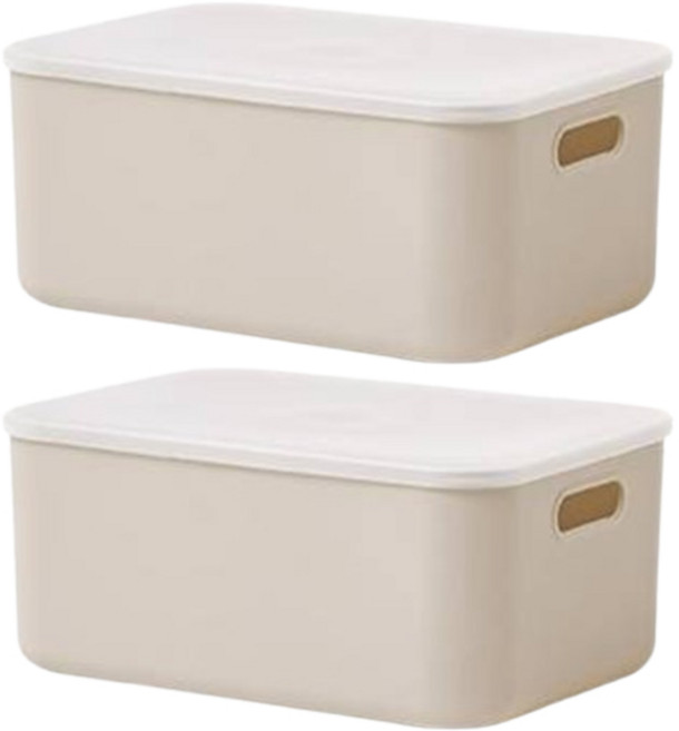 룸앤홈 애니 팬트리 수납박스, 베이지, M(260 x 365 x 160 mm), 2개
