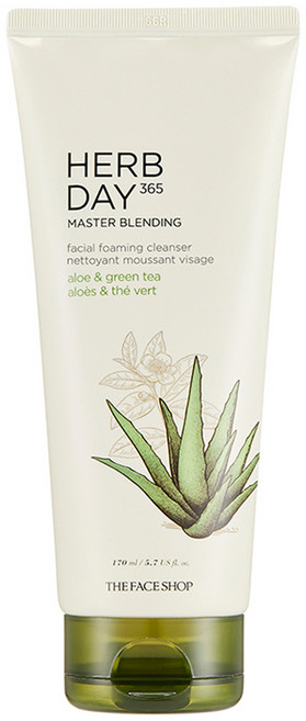 더페이스샵 허브데이 365 마스터 블렌딩 클렌징 폼 알로에 & 그린티, 170ml, 1개