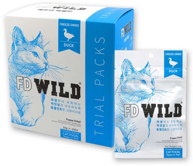 에프디와일드 전연령 고양이 동결건조 사료, 오리, 100g, 1개 - 쿠팡