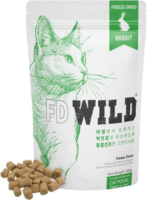 에프디와일드 전연령 고양이 동결건조 사료, 토끼, 280g, 1개