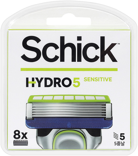 쉬크 하이드로 5 베이직 센서티브 면도날, 8개입, 1개