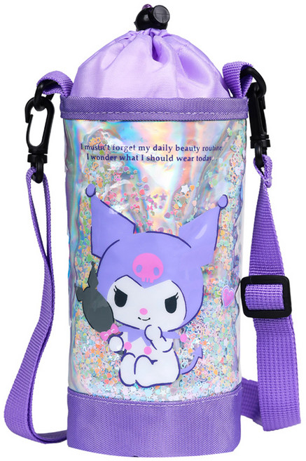 릴팡 산리오캐릭터즈 블링블링 어깨끈 물통주머니, 쿠로미, 1개