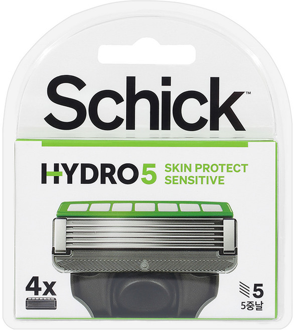 쉬크 하이드로 5 스킨프로텍트 센서티브 면도날, 4개입, 1개