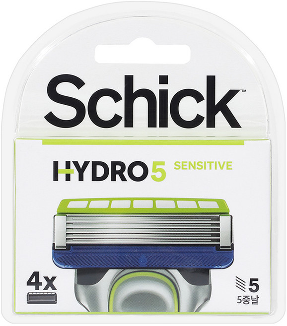 쉬크 하이드로 5 베이직 센서티브 면도날, 4개입, 1개