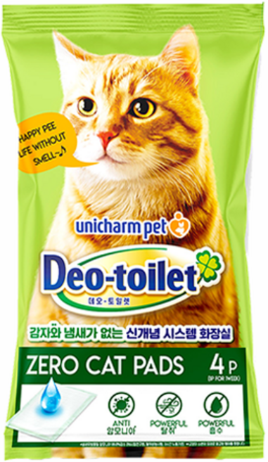 유니참데오토일렛 제로캣 패드 4p, 혼합색상, 1개