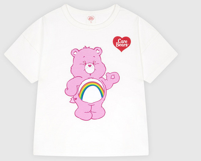 Care Bears 童款小熊打招呼圖案棉質短袖T恤