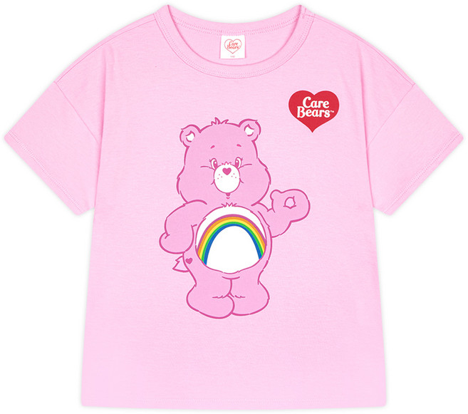 Care Bears 童款小熊打招呼圖案棉質短袖T恤
