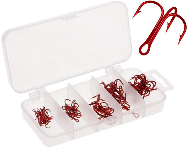 실버캐스트 하이카본 레드 트래블훅 5종 채비세트 WHS030-50, 50개입, 1세트