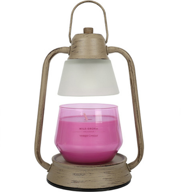 양키캔들 스튜디오 콜렉션 비콘 캔들워머 + 캔들 + 전구 2p 세트, 와일드 오키드, 빈티지(캔들워머)