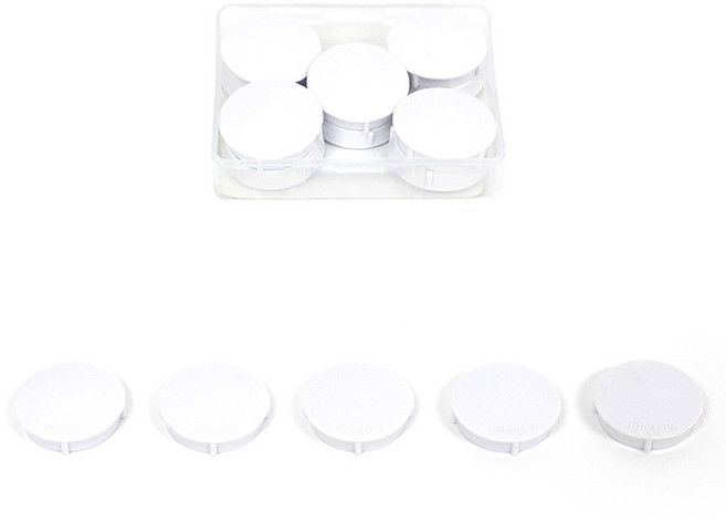 마그랑 칼라원형 냉장고자석 M, 백색, 10개