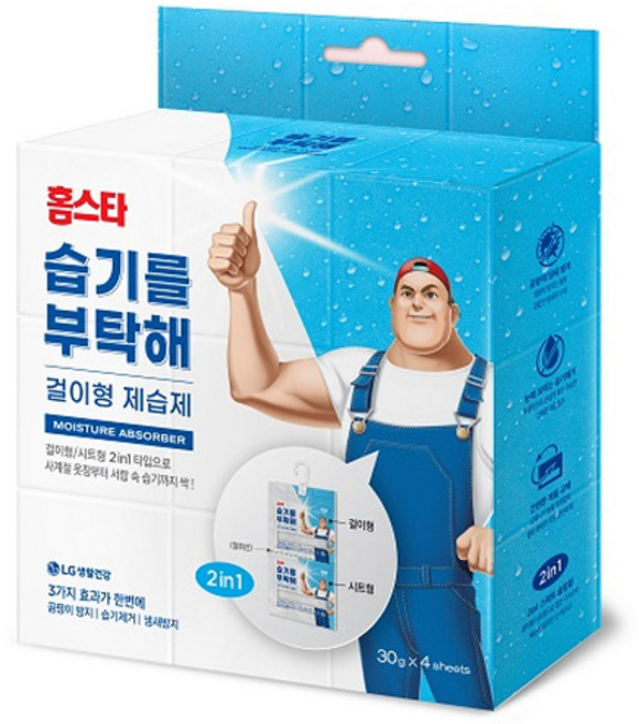 홈스타 습기를 부탁해 걸이형 제습제 본품, 30g, 4개