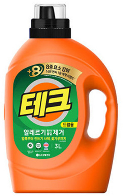 [비건라이프] 테크 알레르기 원인물질 제거 드럼용 액상세제 본품, 3L, 1개