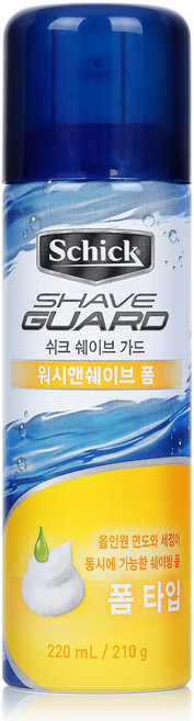 쉬크 쉐이브가드 워시 앤 쉐이빙폼, 210g, 1개