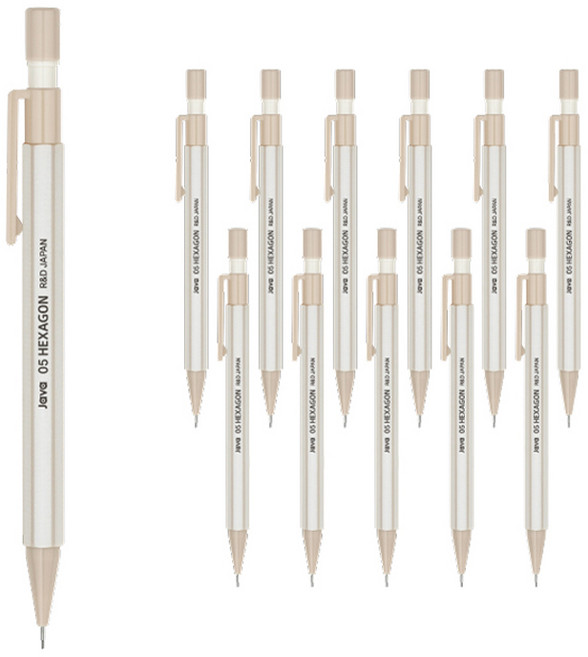 자바펜 헥사곤 샤프 베이지, 0.5mm, 12개