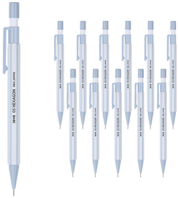 자바펜 헥사곤 샤프 블루, 0.5mm, 12개