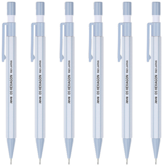 자바펜 헥사곤 샤프 블루, 0.5mm, 6개