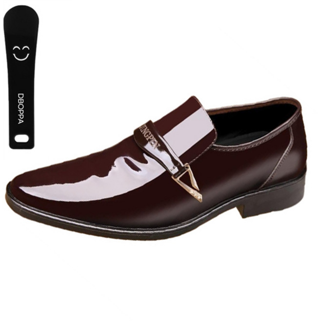 Ttabongoppa 男士亮面無鞋帶正裝皮鞋 3cm YY5096