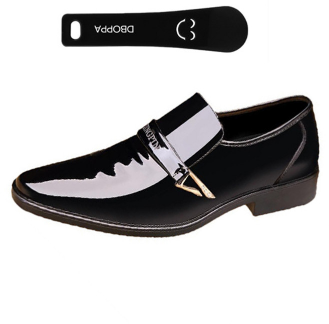 따봉오빠 남성용 유광 끈없는 정장구두 3cm YY5096