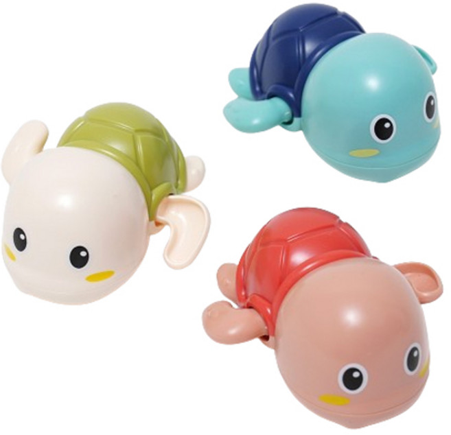 리틀클라우드 유아용 목욕놀이 거북이 장난감 3종 세트, 핑크 + 그린 + 블루, 1개