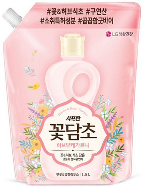 샤프란꽃담초 부케가르니 섬유유연제 연꽃 앤 유칼립투스 리필, 1.6L, 1개입, 1개