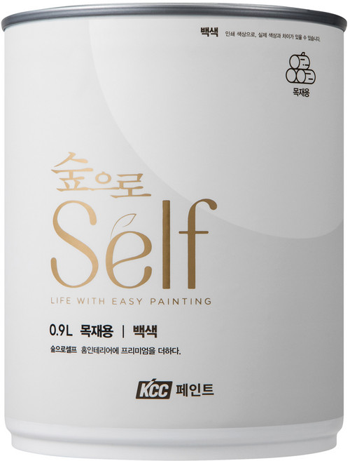KCC숲으로 셀프 목재용 수성페인트, 화이트, 900ml, 1개