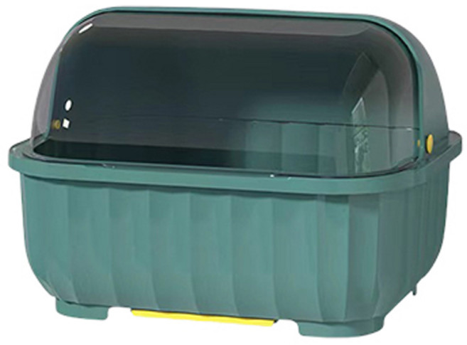 블럭마트 주방 접시수납 뚜껑있는 식기건조대 소형, 1단, 그린, 1개