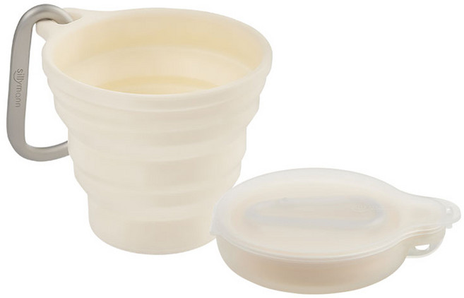 실리만 국내생산 하모니 접이식 휴대컵 크림베이지, 1개