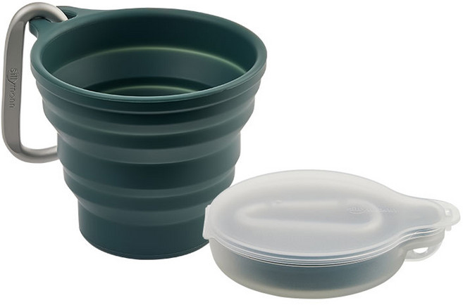 실리만 국내생산 하모니 접이식 휴대컵 오션그린, 1개