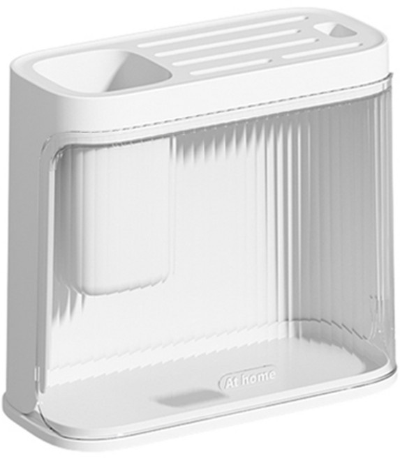 블럭마트 주방 다기능 칼홀더 & 수저보관함, 화이트, 1개