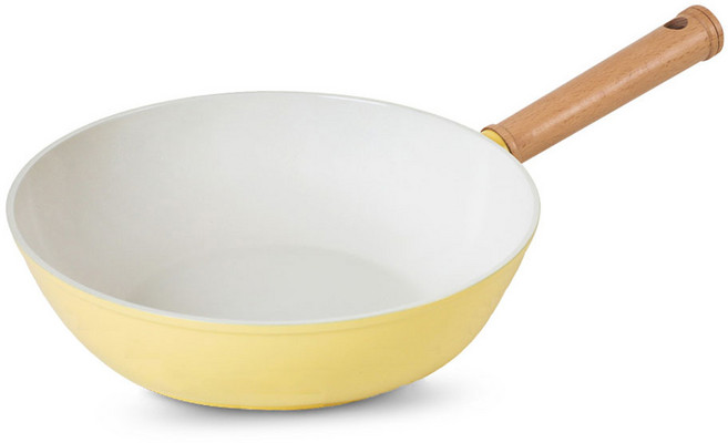 시샘 크림 세라믹 코팅 인덕션 웍팬 궁중팬, 28cm, 1개