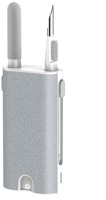 일상나눔 5in1 다용도 이어폰 액정 클리너 세트, 연그레이, 1세트