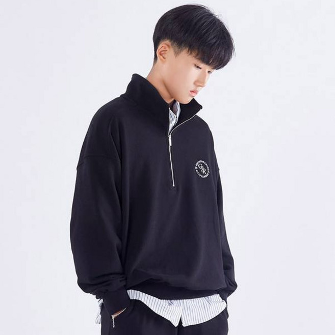 ghostrepublic 兒童 G7R CIRCLE 半拉鍊 Oversize 毛圈大學T JMT-J142