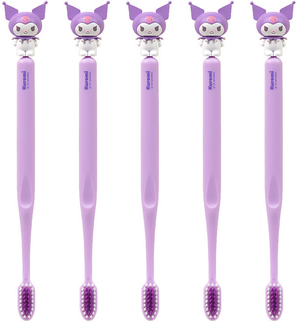 아텍스 산리오캐릭터즈 피규어 칫솔, 쿠로미, 5개입, 1개