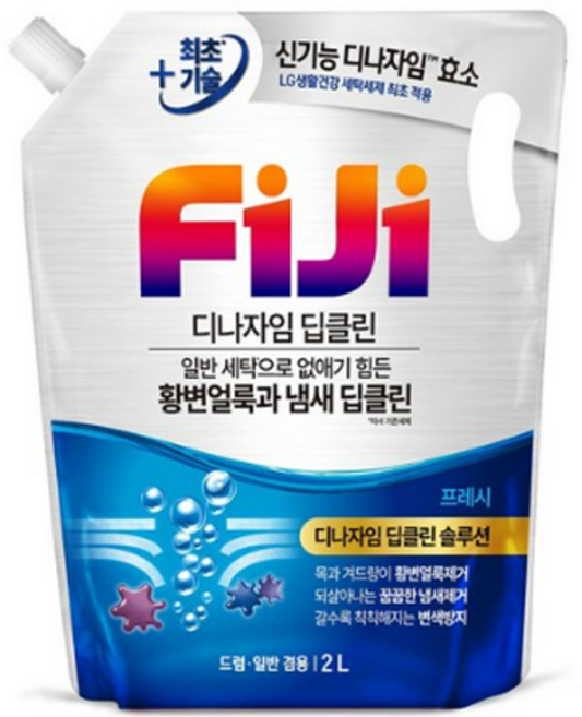 피지 디나자임 딥클린 프레시 액상세제 리필, 2L, 1개