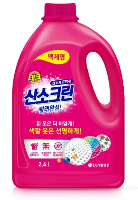 테크 산소크린 액체형 표백제 본품, 2.4L, 1개